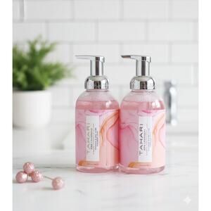 Tahari Pink Champagne Perfumed Luxury Foaming Hand Wash Soap 16.9 oz Aloe New x2